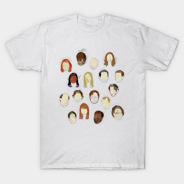 the office michael scott dwight minimal characters T-Shirt by truefriend